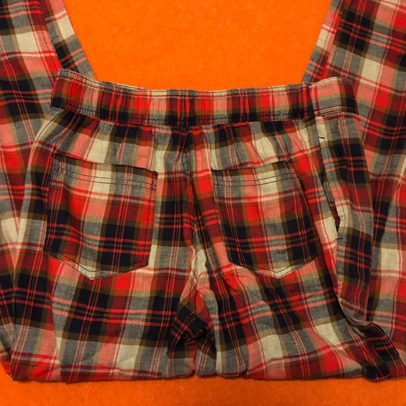 Red tartan lounge check cabin style organic cotton pants NWT - Picture 5 of 7